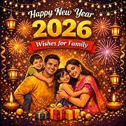 Happy New Year 2026 wishes for family in Hindi with beautiful family celebration image